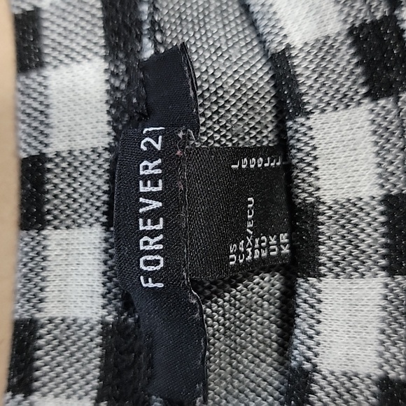 Forever 21 Size L Black & White Checker Pullover, Long Sleeve, Drawstring Waist - Picture 10 of 11